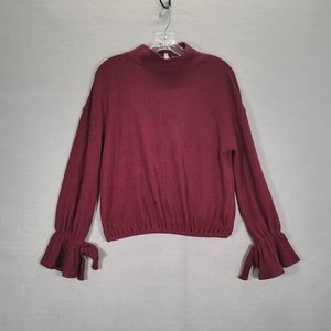 William Rast Womens Ellie Red Tie Sleeves Pullover Sweater Top  Size S 